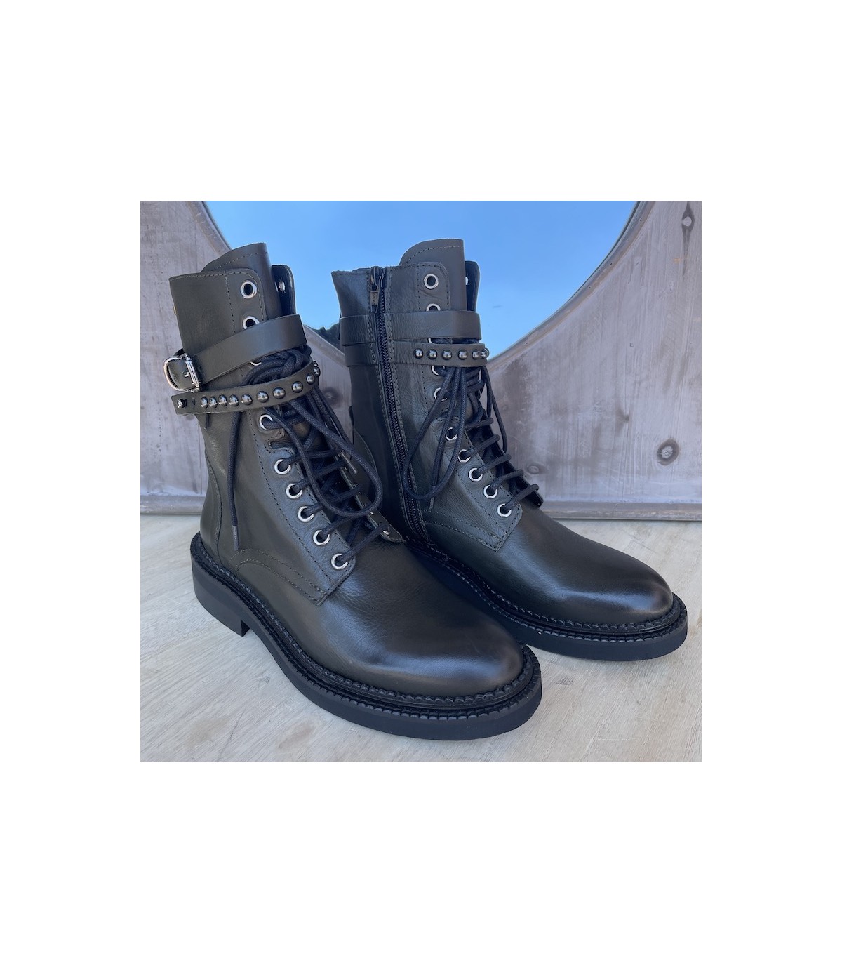 Semerdjian Bottines E320E8 CUIR KAKI H22